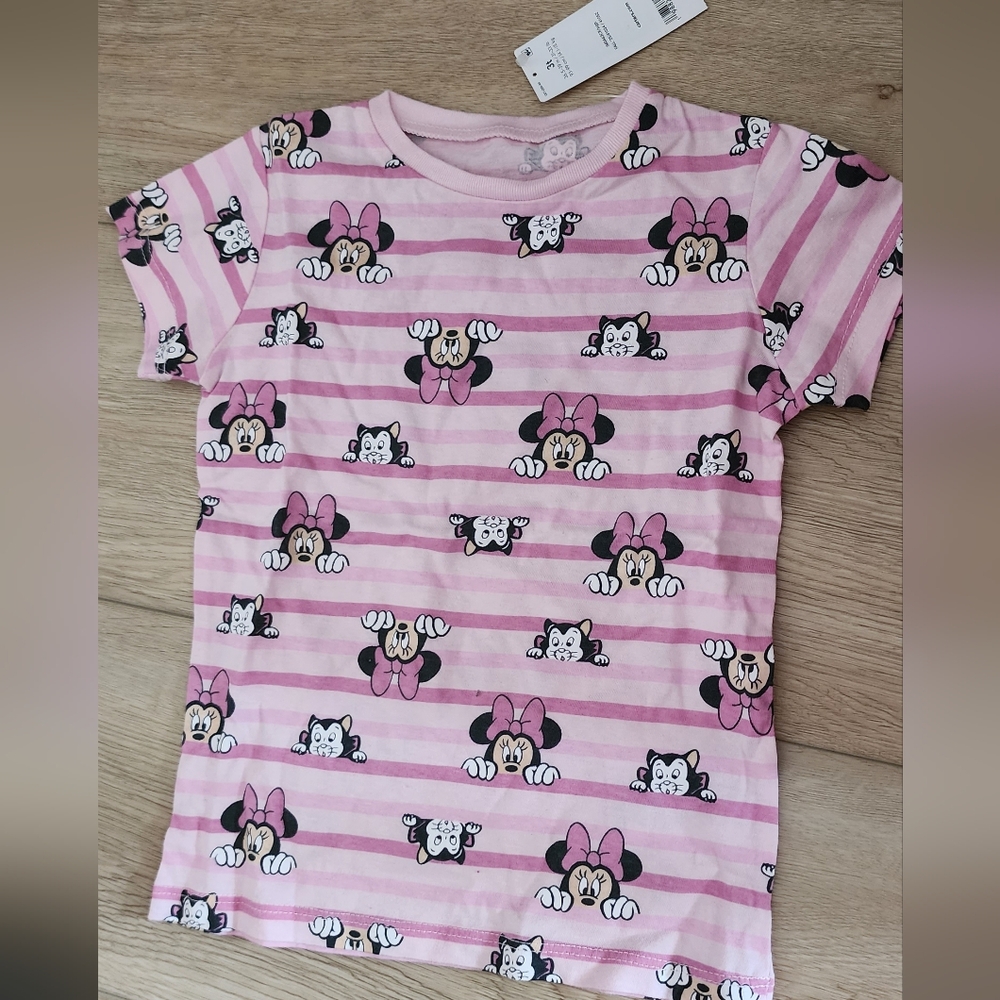 2 Pcs Disney White Minnie Mouse Pink Graphic Tee 3t New - Picture 3 of 4
